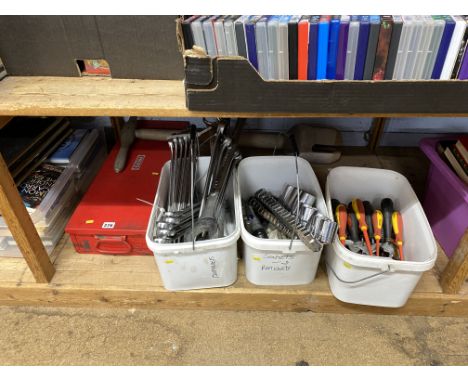 Shelf of tools including a socket and ratchet set