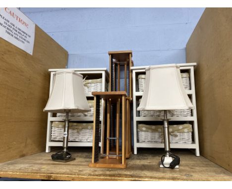 Shelf of modern lamps and furniture