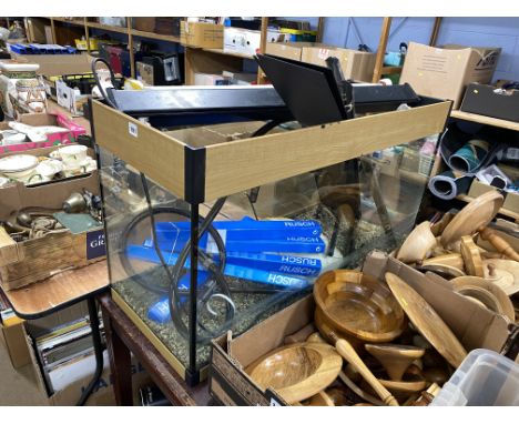 A large fish tank with lighting, dimensions 40cm x 105cm x 55cm overall