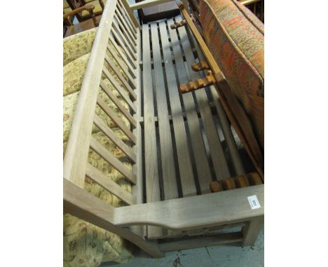 Large open arm garden bench.