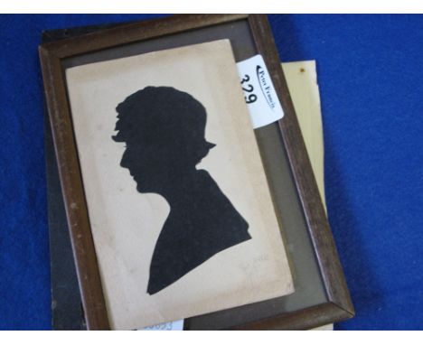 Single framed and glazed silhouette portrait of a woman. 1920s.