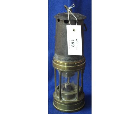 Vintage brass miners safety lamp.