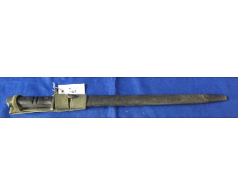 American First World War period Remington bayonet with steel scabbard and webbing, dated 1913.