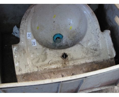 Vintage bow fronted ceramic sink.