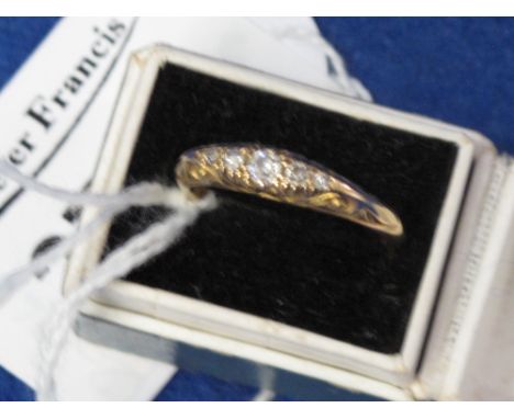 18ct gold and diamond chip five stone Victorian style dress ring. CONDITION REPORT: 3.2 grams