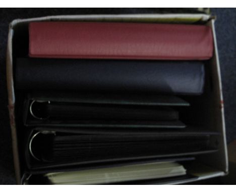 Five 4 ring binders containing large selection of black and white Hagner pages.