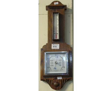 20th Century oak wall barometer.