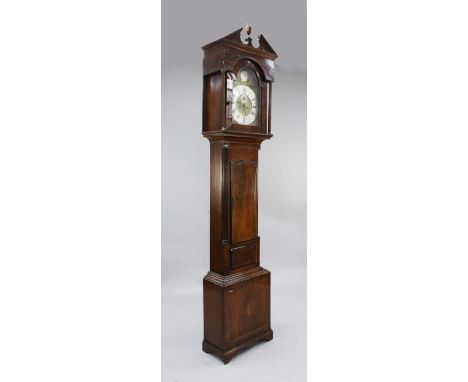 William Hildrith of Bristol. A George III inlaid mahogany eight day longcase clock, the 12 inch arched brass dial with subsid