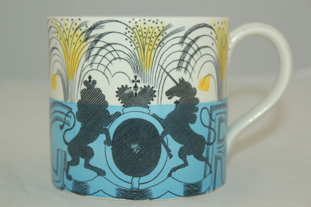 Eric Ravilious for Wedgwood. A 1937 VI coronation mug, printed