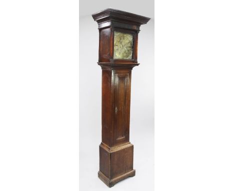 Henry Gerard of Hindon. A George III oak cased eight day longcase clock, the 12 inch square brass dial with date aperture, 6f