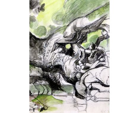 § Graham Sutherland (1903-1980)watercolour and ink,Forest and rock forms, 1970,initialled and dated '70,11.5 x 8.75in.