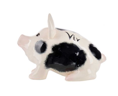 GRISELDA HILL POTTERY, WEMYSS CERAMIC PIG,named and inscribed Viv, with painted marks and further inscription to underside, 2
