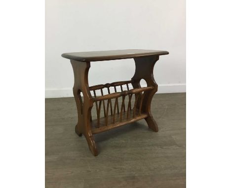 ERCOL STAINED ELM MAGAZINE TABLE,50cm x 55cm x 36cm