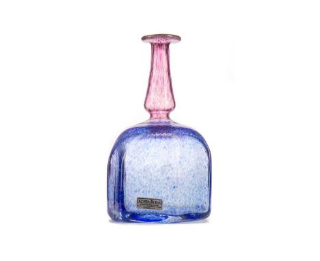 BERTIL VALLIEN (SWEDISH, 1938-) FOR KOSTA BODA, ANTIKVA WARE VASE,circa 1977, model 47835, in mottled blue to amethyst tones,