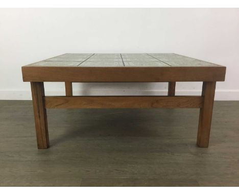 DANISH TILE TOPPED COFFEE TABLE BY TRIOH,42cm high, 85cm wide, 85cm deep