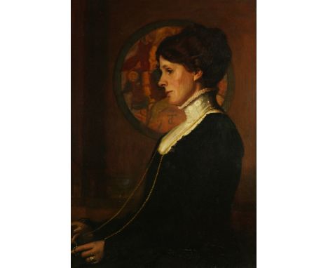 ERNEST TOWNSEND (BRITISH, 1880-1944)Portrait of a lady, thought to be Kate, a relation of the artist
oil on canvas
90 x 64cm
