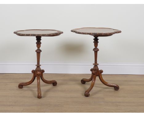 A PAIR OF LATE VICTORIAN MAHOGANY TRIPOD TABLES (2)53cm wide; 65cm high