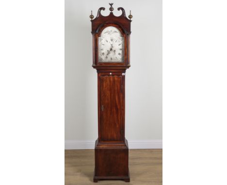 A MAHOGANY CASED LONGCASE CLOCKThe silvered dial named ' Joseph Luarman Templ Clour', with two subsidiary dials, the mahogany