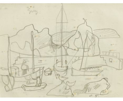 COLIN SEALY (BRITISH, 1891-1964)  (2)Cornish Harbour signed with initials 'C. J.' (lower right) pencil 13 x 17.5cm together w