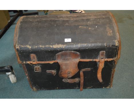 Canvas and Leather Travel Trunk 