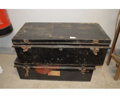Two Military Tin Trunks and Contents Including Army Documentation and Paperwork etc. 