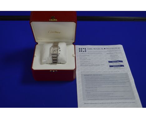 Cartier Lady's Wristwatch Model Tank 2303 with Registration Documentation 