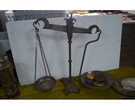 Vintage Steel and Copper Scales and Weights 