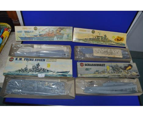 Four Air Fix 600th Scale German Warship Model Kits (sealed and unused) 