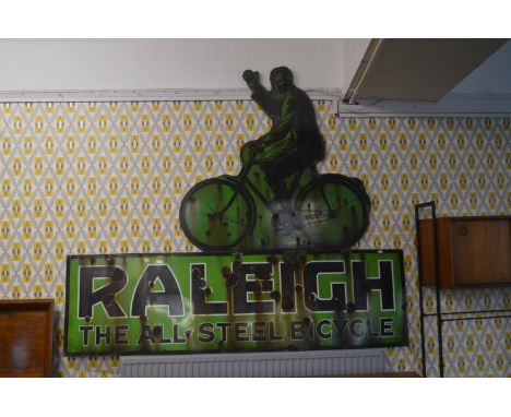 Raleigh Bicycles Enamel Advertising Sign 7ft x 6ft (in two sections) 