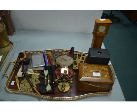 Vintage Collectibles Including Inlaid Moneybox, Pipes, Lighters, and a Clock 