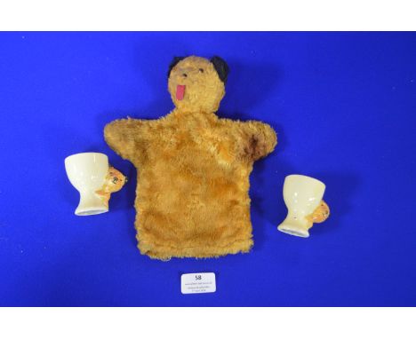 Pair of Sooty Eggcups and a Glove Puppet 