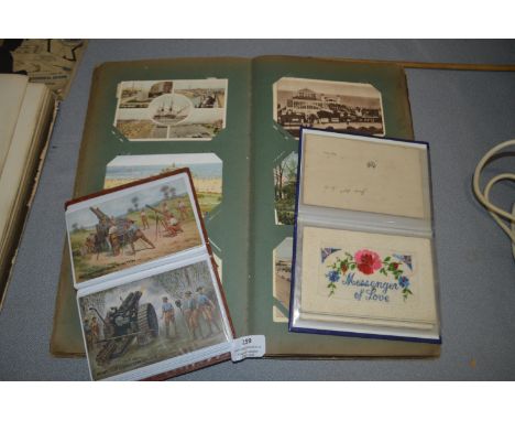 Three Albums of Vintage Postcards Including WWI 