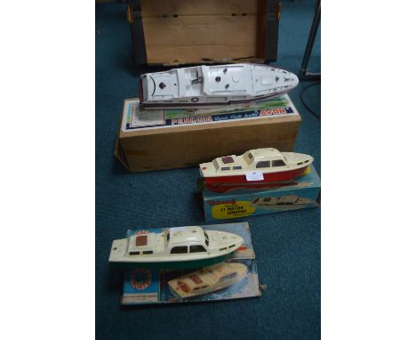 Two Clockwork and One Battery Model Cruisers by Triang etc. 