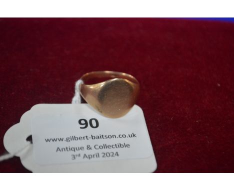9ct Gold Gent's Ring Size: V ~4.4g 