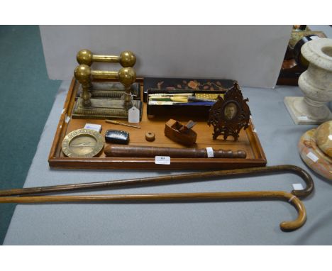 Collectibles Including Truncheon, Walking Canes, Snuff Box, etc. 
