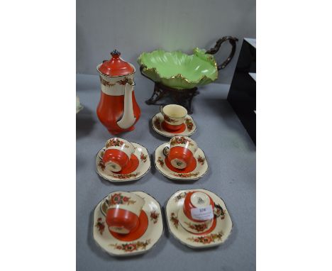 Wedgwood Part Tea Set plus Shell Fruit Bowl on Metal Stand 