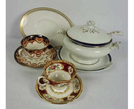 Assorted ceramics, including a Spode ‘Golden Bracelet’ creamware part dinner service, and Royal Albert Imari part tea service