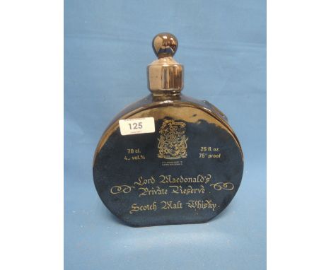 A Lord MacDonald Private Reserve scotch malt whisky70cl 45 vol 25 fl oz 75 proof in black ceramic decanter, vatted and hand b