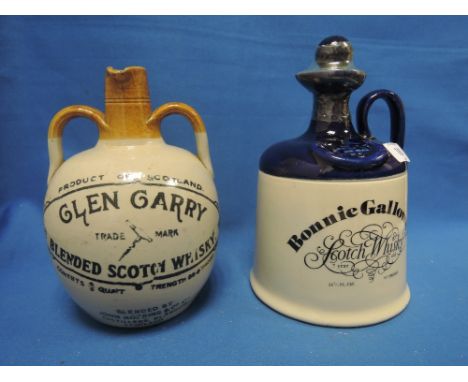 A Glen Garry blended Scotch whisky four fifth quart, 86.6 proof in ceramic decanter and a Bonnie Galloway 7 year old whisky T
