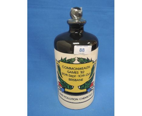A Commonwealth Games 1982, 30th Sept- 10th Oct Brisbane, Anti pollution Chemicals Ltd edition. Ceramic whisky decanter. Unkno