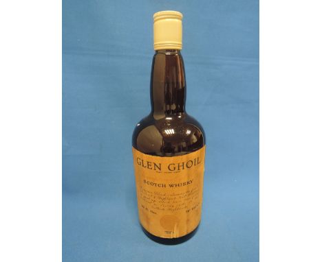 A bottle of Glen Ghoil exceptionally old scotch whisky, containing Glenlivet and Highland malt whiskies, matured in sherry ca