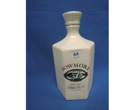 A Bowmore Gulls Active in ceramic decanter (crack near base), no age, no cpacity, no strength
