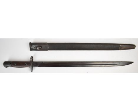 British 1907 pattern bayonet with good stamps to ricasso, a 43cm fullered blade and scabbard.&nbsp;PLEASE NOTE:- Before biddi