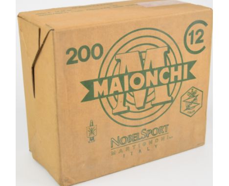 Two hundred 12 bore Maionchi M-Speed 36g nickel plated 6 shot shotgun cartridges, all in original boxes. PLEASE NOTE THAT A V