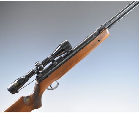 BSA Goldstar .22 under-lever air rifle with chequered semi-pistol grip, raised cheek piece, adjustable trigger, 10-shot magaz