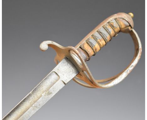 Near relic 1822 pattern Infantry officer's sword with three bar hilt and 89cm slightly curved single edged blade.&nbsp;PLEASE