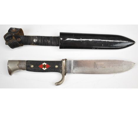 German WW2 Third Reich Nazi Hitler Youth dagger with RZM and A Schuttelhoffer &amp; Co to 13.5cm single edged blade, with sca