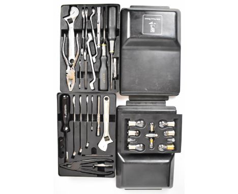 Two classic Rolls Royce car tool and bulb sets, including King Dick and Gedore adjustable and Gedore and Bedford combination 
