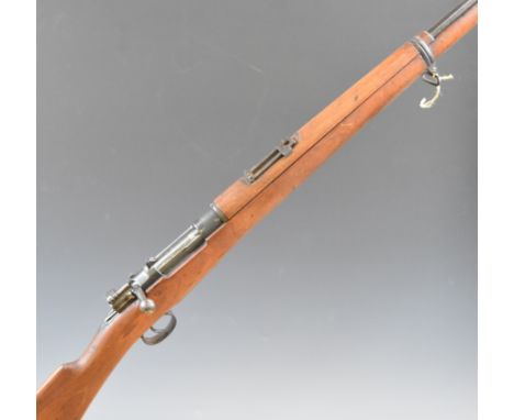 Deactivated German Mauser Model 1896 6.5mm bolt-action rifle with breech stamped 'OVS 598 Mod Mauser 1896 Ludw Loewe &amp; Co