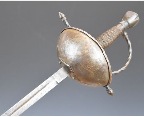 Continental sword with wire bound grip, bowl guard and 82cm straight blade.&nbsp;PLEASE NOTE:- Before bidding please ensure t